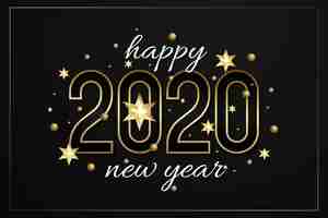 Free vector golden new year 2020 background