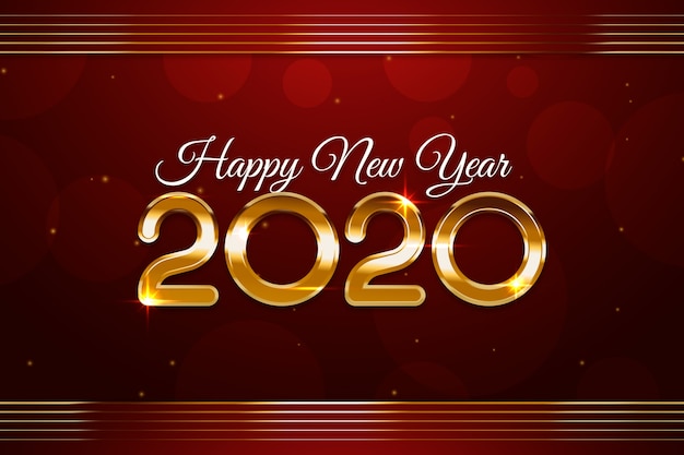 Golden new year 2020 background