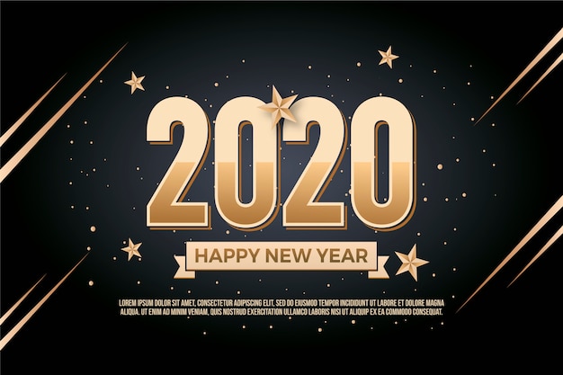 Golden new year 2020 background