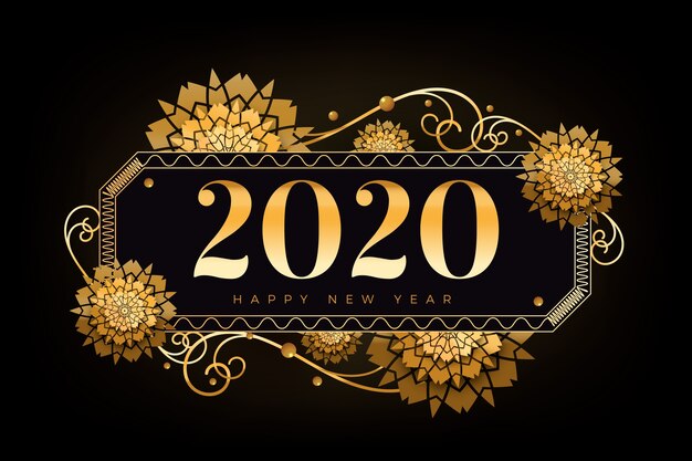 Golden new year 2020 background