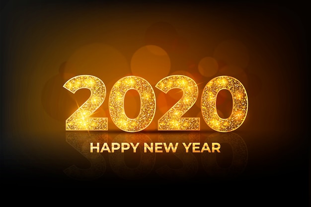 Free vector golden new year 2020 background