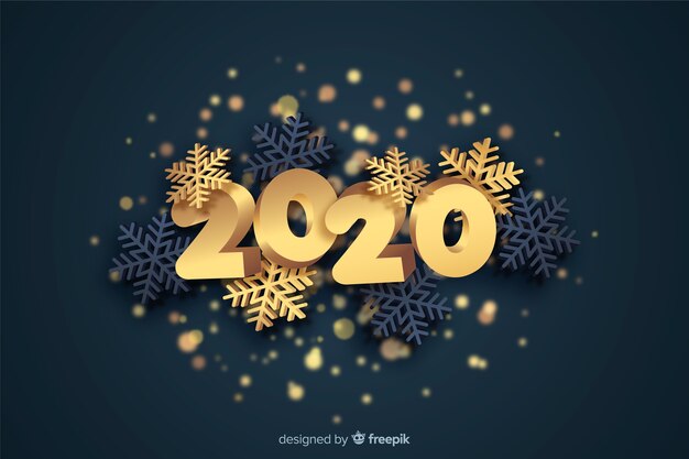 Концепция золотого нового года 2020