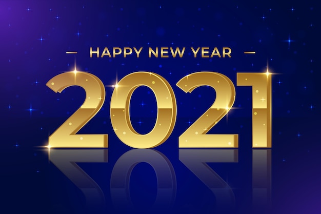 Golden new year 2021 background