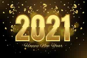 Free vector golden new year 2021 background