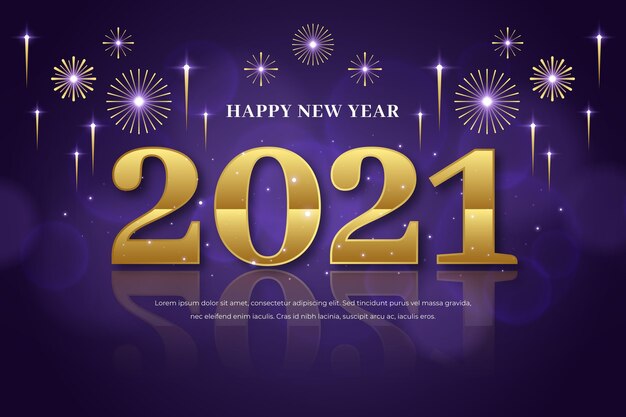 Golden new year 2021 background