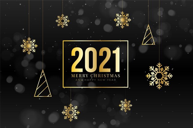 Golden new year 2021 background