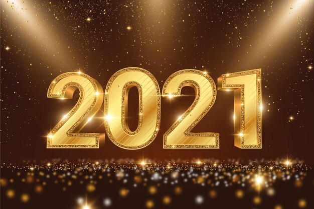 Golden new year 2021 background