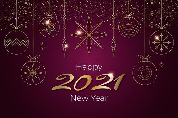 Golden new year 2021 background