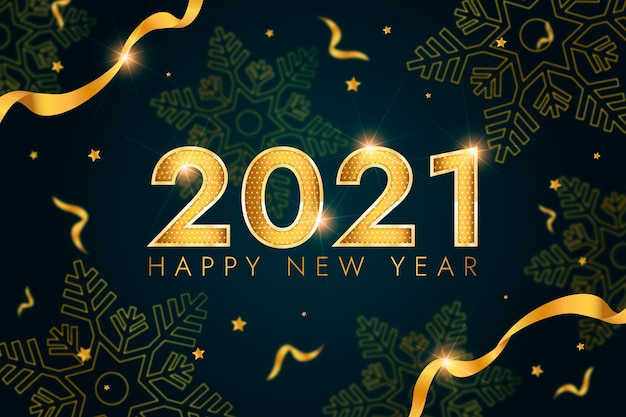 Golden new year 2021 background