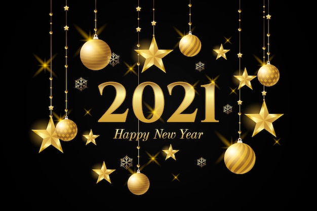 Golden new year 2021 background