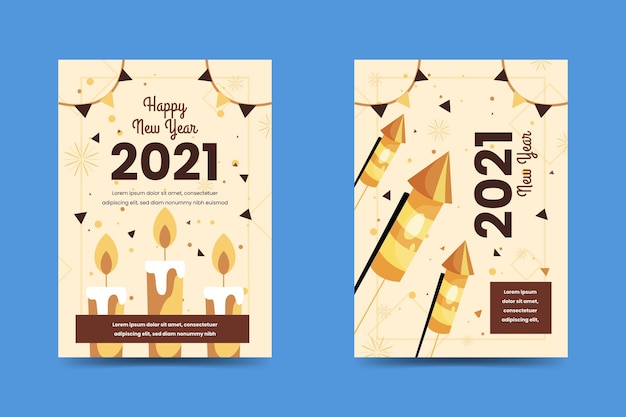 Golden new year 2021 party poster template