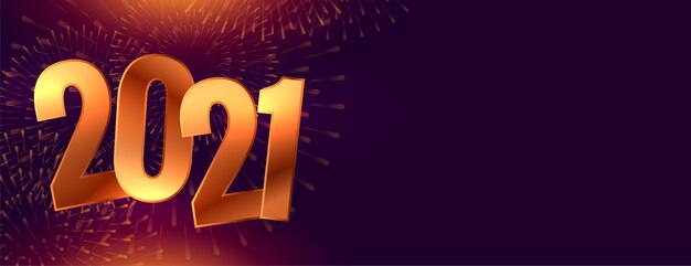 Golden new year 2021 sparkle on black banner