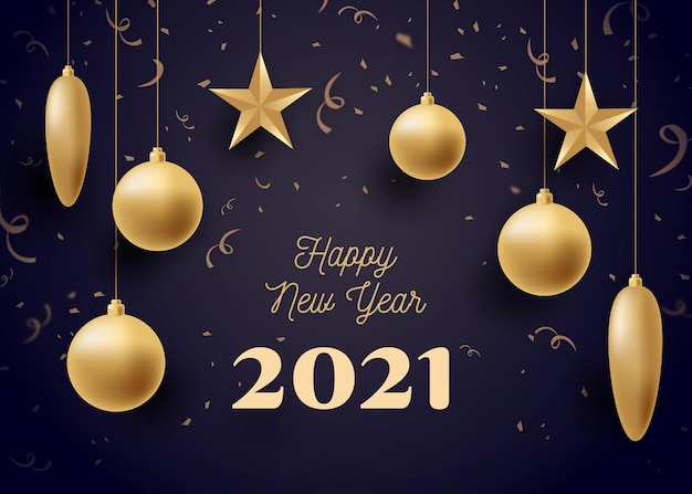 Free vector golden new year 2021