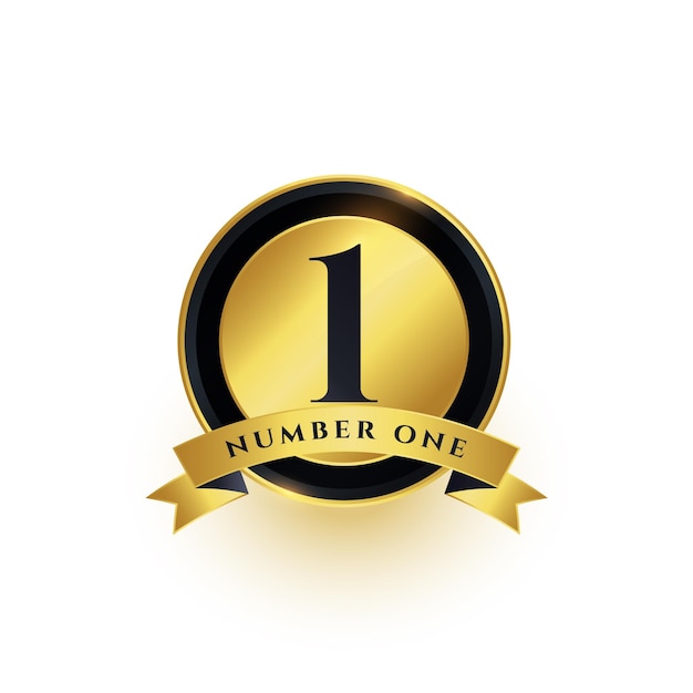 Free vector golden number 1 sign the prize of success vector