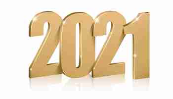 Free vector golden numbers 2021, happy new year.