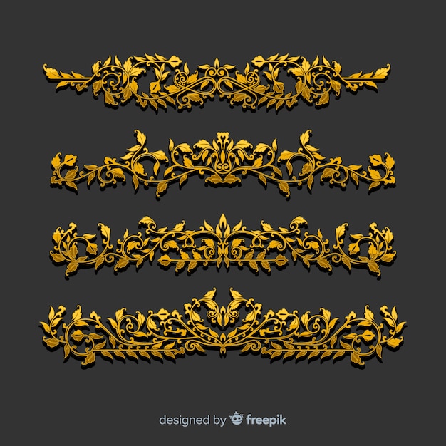 Free vector golden ornament collection