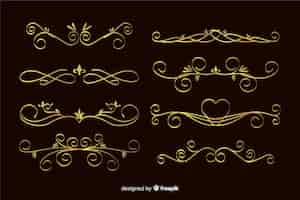 Free vector golden ornament frame collection