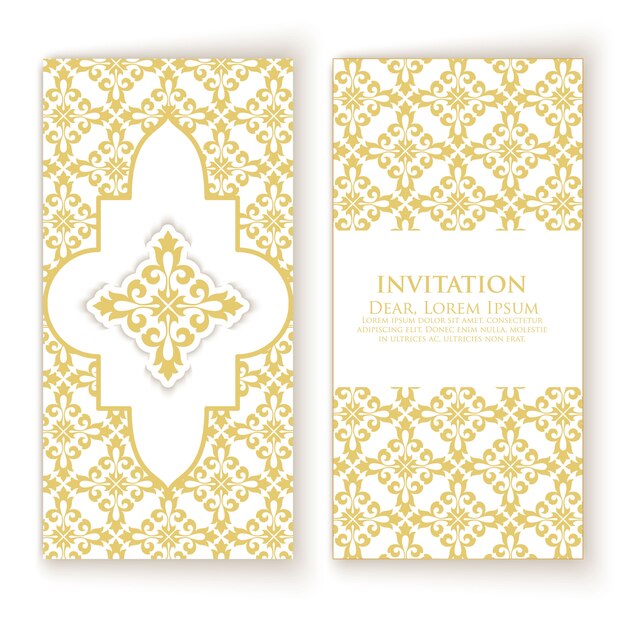golden ornament invitation template