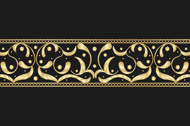 Golden ornamental border on black background