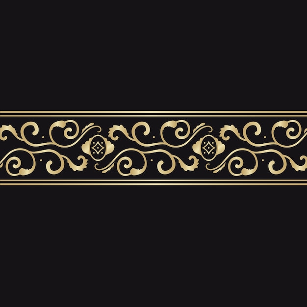 Golden ornamental border concept