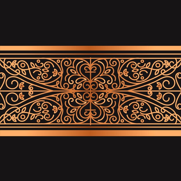 Golden ornamental border concept