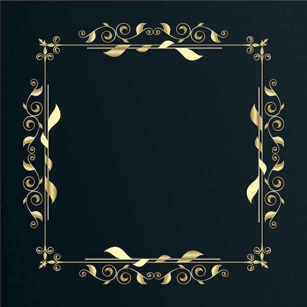 Golden ornamental border frame