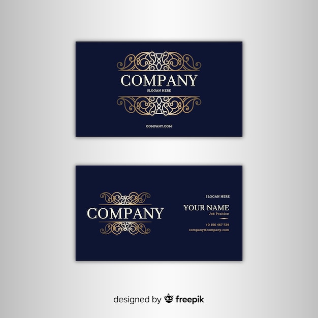 Free vector golden ornamental business card template