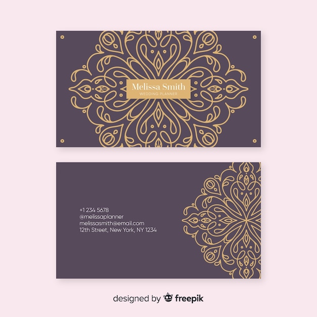 Free vector golden ornamental business card template