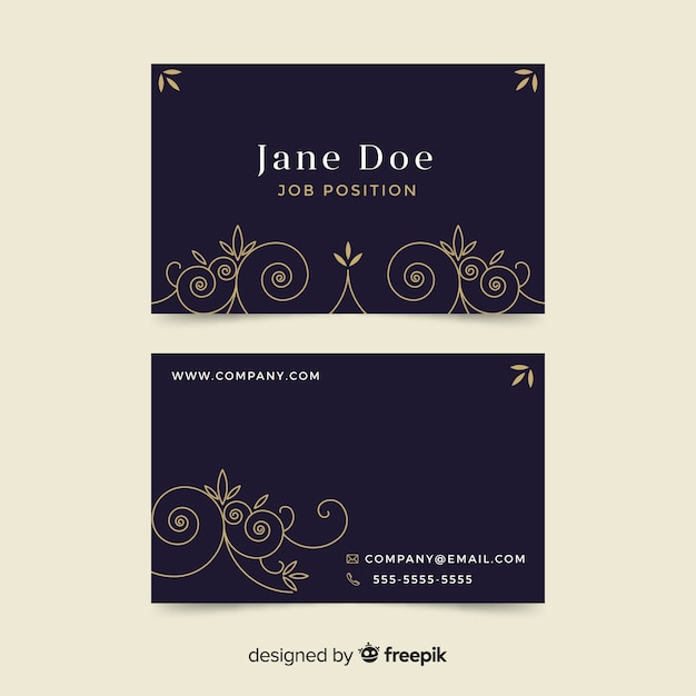 Free vector golden ornamental business card template