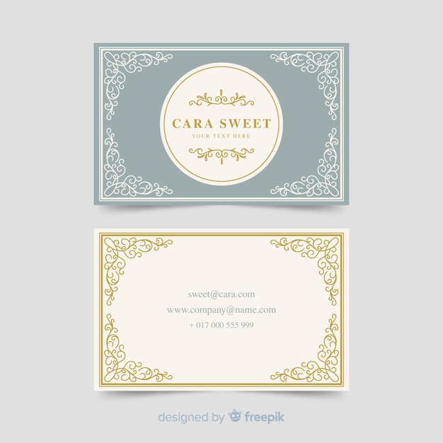 Free vector golden ornamental business card template