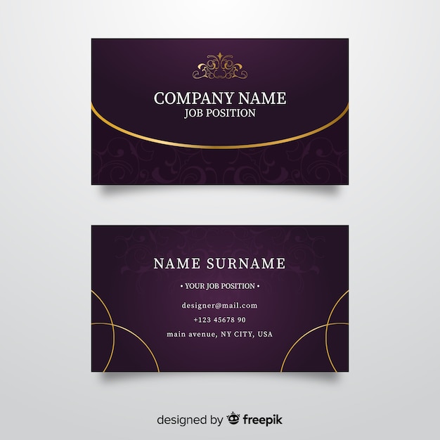 Free vector golden ornamental business card template