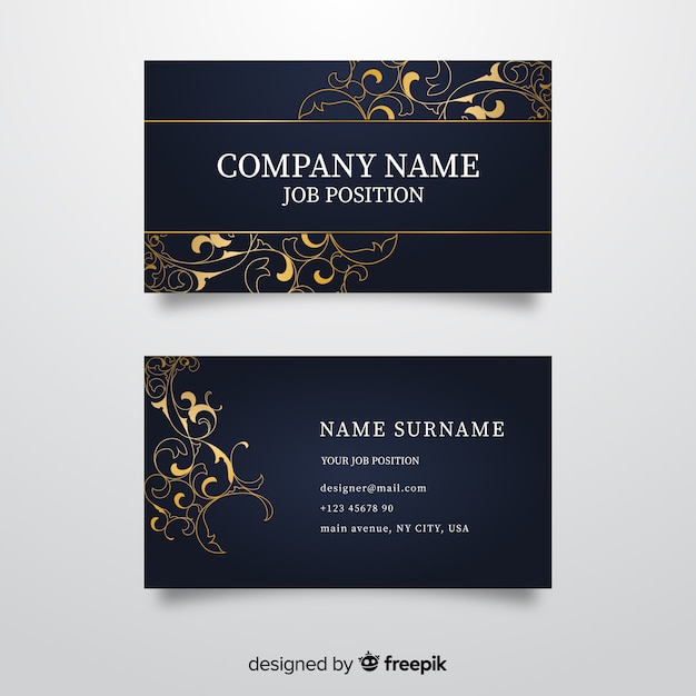 Golden ornamental business card template