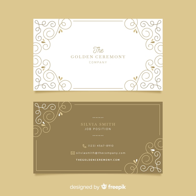 Golden ornamental business card template