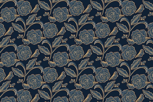 Golden ornamental floral background