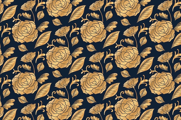 Golden ornamental floral background