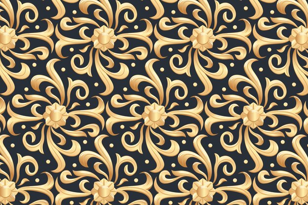 Golden ornamental floral background