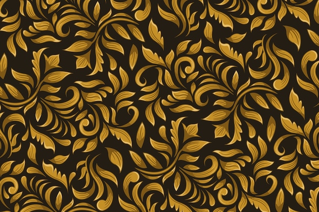 Golden ornamental floral background
