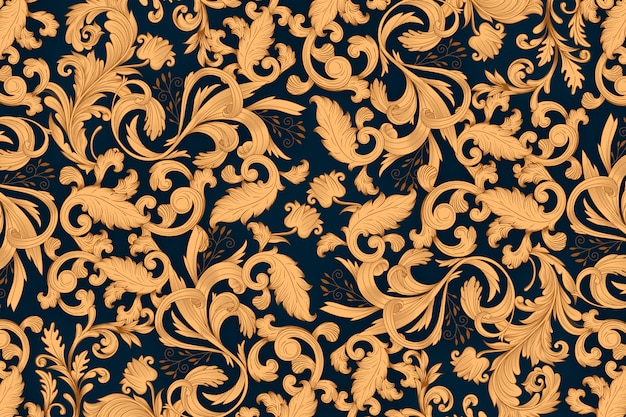 Free vector golden ornamental floral background