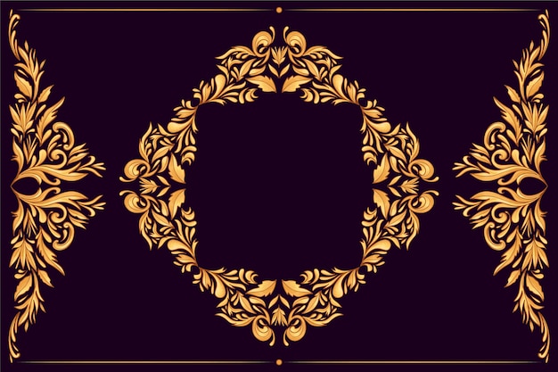 Free vector golden ornamental floral background