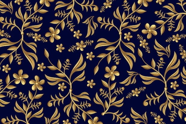 Free vector golden ornamental floral backgrounf