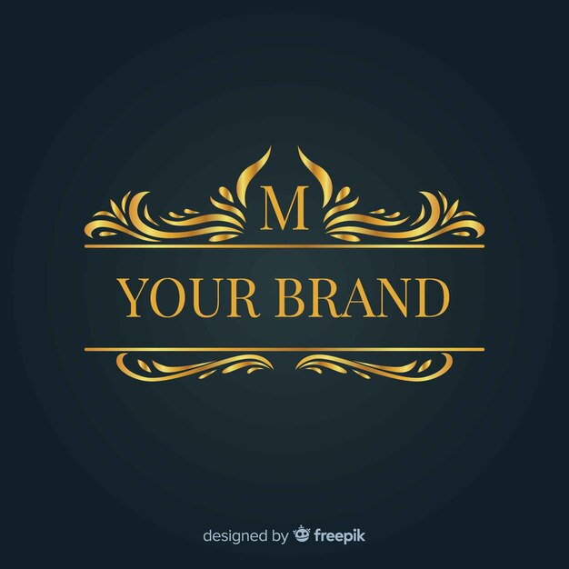 Golden ornamental logo for brand