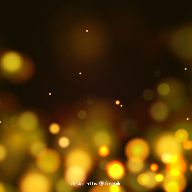 Golden particles background in bokeh style