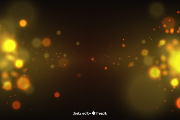 Golden particles background in bokeh style