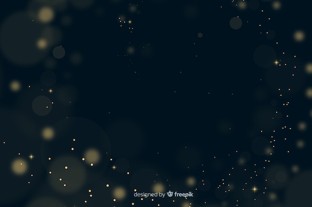 Golden particles bokeh background