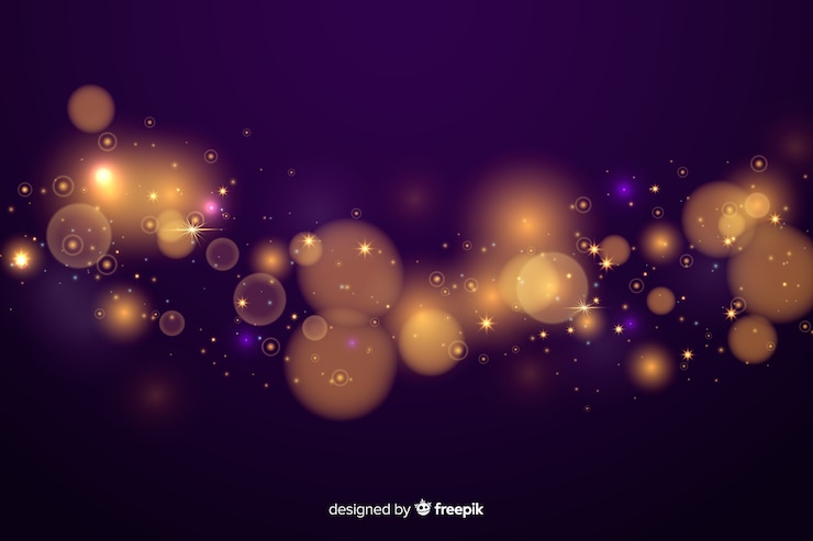 Free Vector golden particles bokeh decorative background
