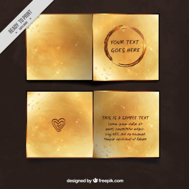 Golden party invitation with bokeh effect