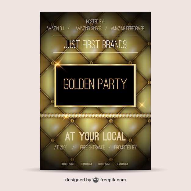 Free vector golden party poster