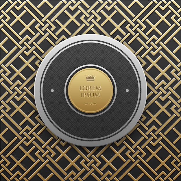 Golden pattern background with logo
