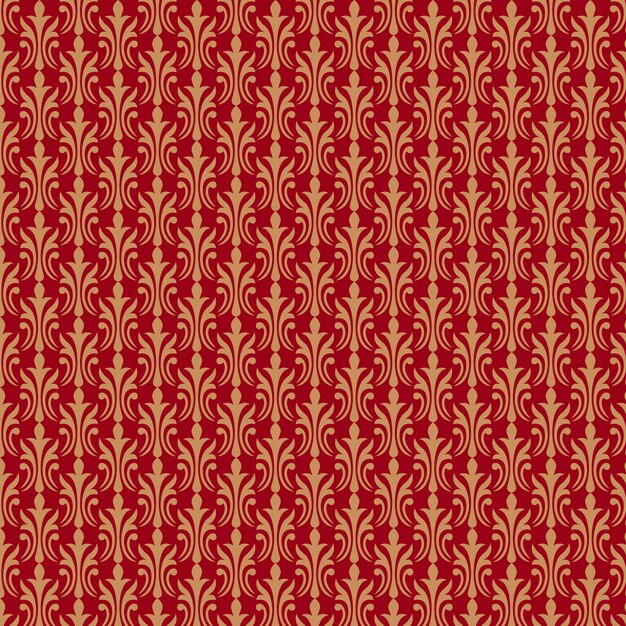 Golden pattern on red background