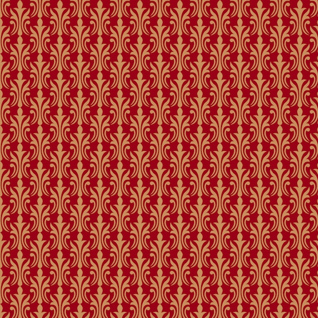 Golden pattern on red background